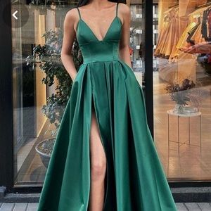 Dark green prom dress